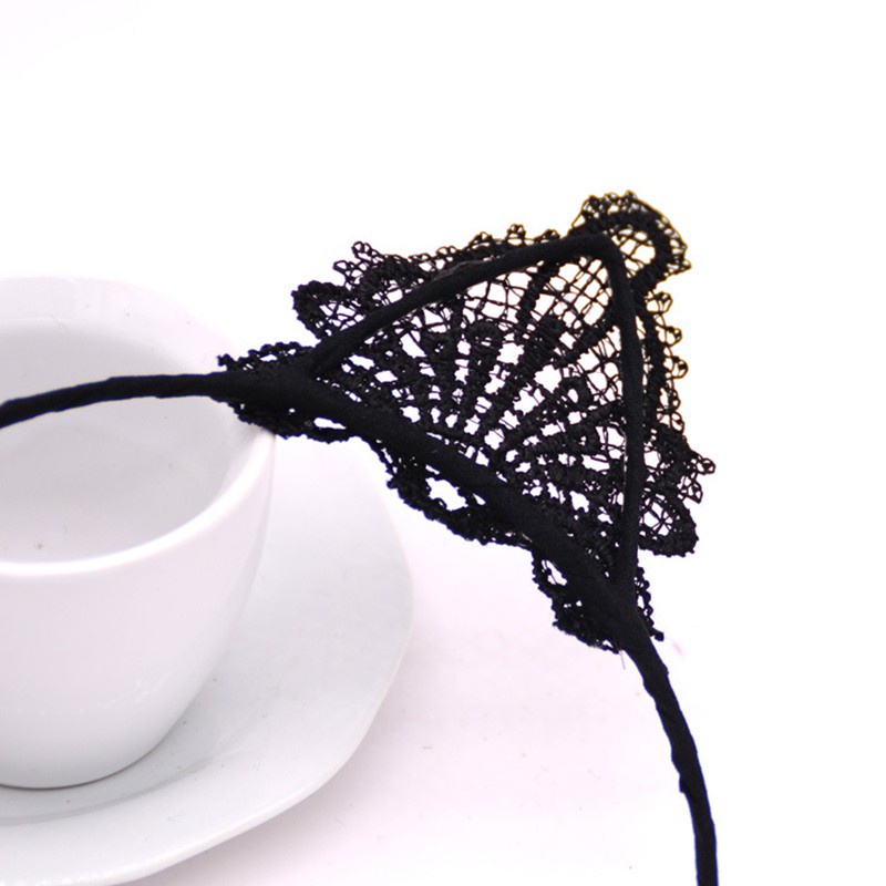 Cài tóc tai mèo phối ren quyến rũ cho nữ