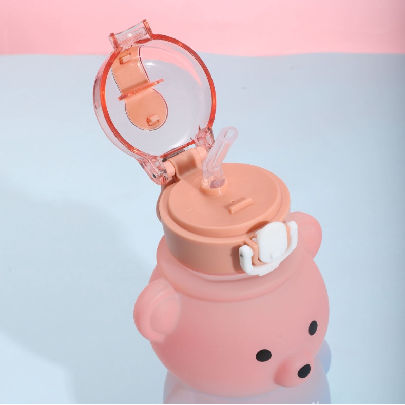 Bình gấu chuyển màu dễ thương 800ml - có tặng kèm sticker dán