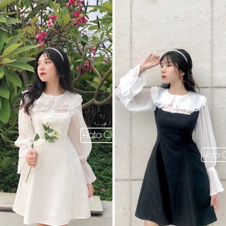 Đầm xòe cổ bèo xinh xắn