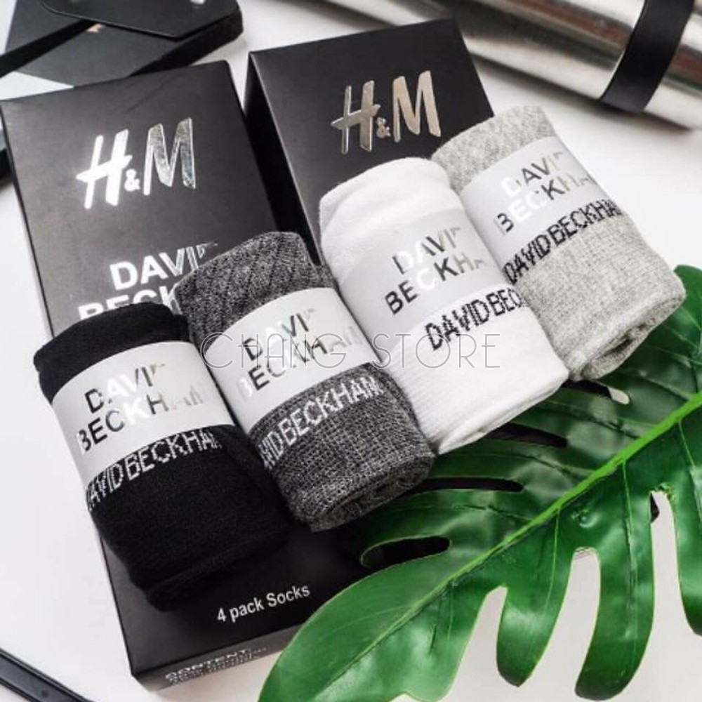 Hộp 4 đôi tất H&amp;M David Beckham xịn xò hàng chuẩn xịn cho nam loại 1