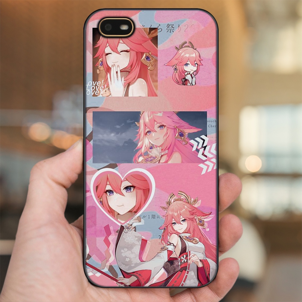 Ốp lưng Oppo A1K viền đen in hình Yae Miko Genshin Impact