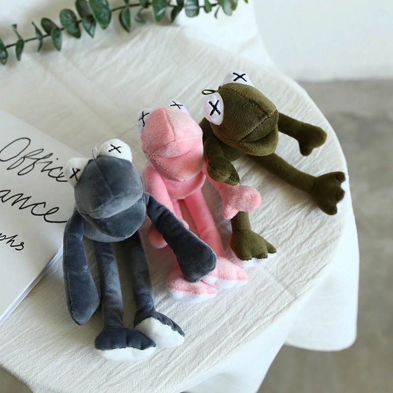Móc Khoá Móc Treo Túi Thú Nhồi Bông Hình Ếch Màu Hồng Xanh Xám Cute Dễ Thuơng Decor Ngộ Nghĩnh Loại 1