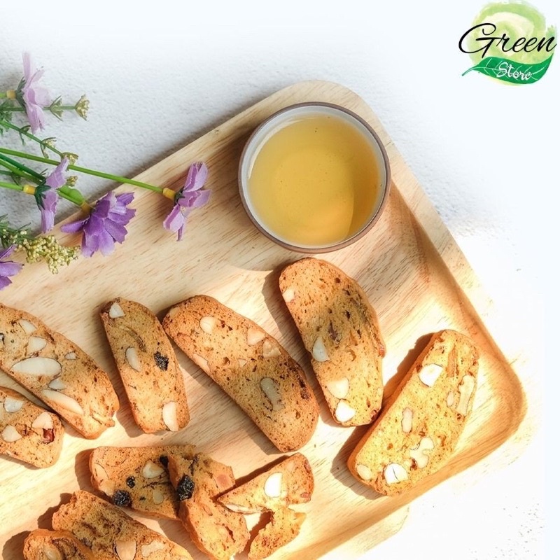 Bánh Ăn Kiêng, Bánh Biscotti Nguyên Cám Không Đường Eat Clean 100g