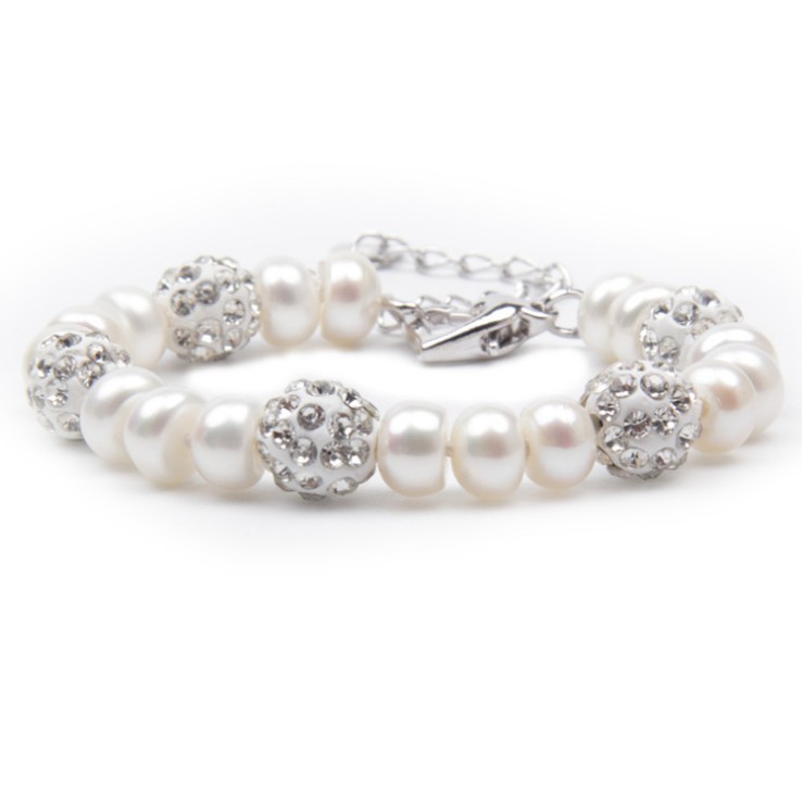 Lắc Tay Bạc Nữ Hạt Ngọc cao cấp L8003 - Bảo Ngọc Jewelry