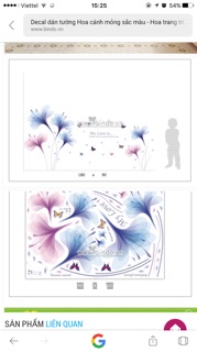 Decal tranh dán hoa cánh mỏng