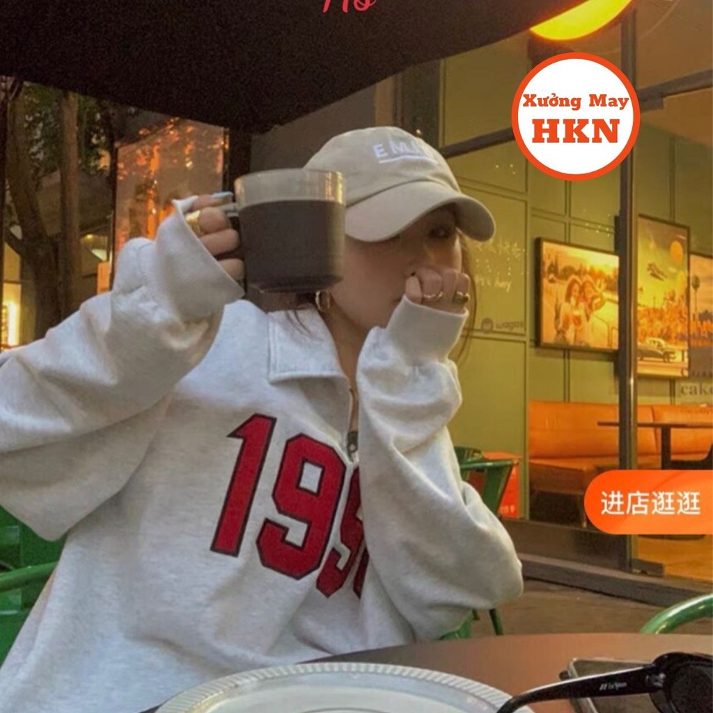 Áo Sweater Nữ Khoá Cổ Thêu 1996 Chất Bozip Dầy Cộm Mã 812 Xưởng May HKN | BigBuy360 - bigbuy360.vn