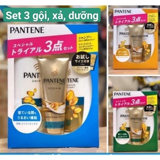 Dầu gội Pantene Nhật màu Vàng và Xanh dương, xanh lá cây Set 3 (Gội, Xả, Dưỡng)