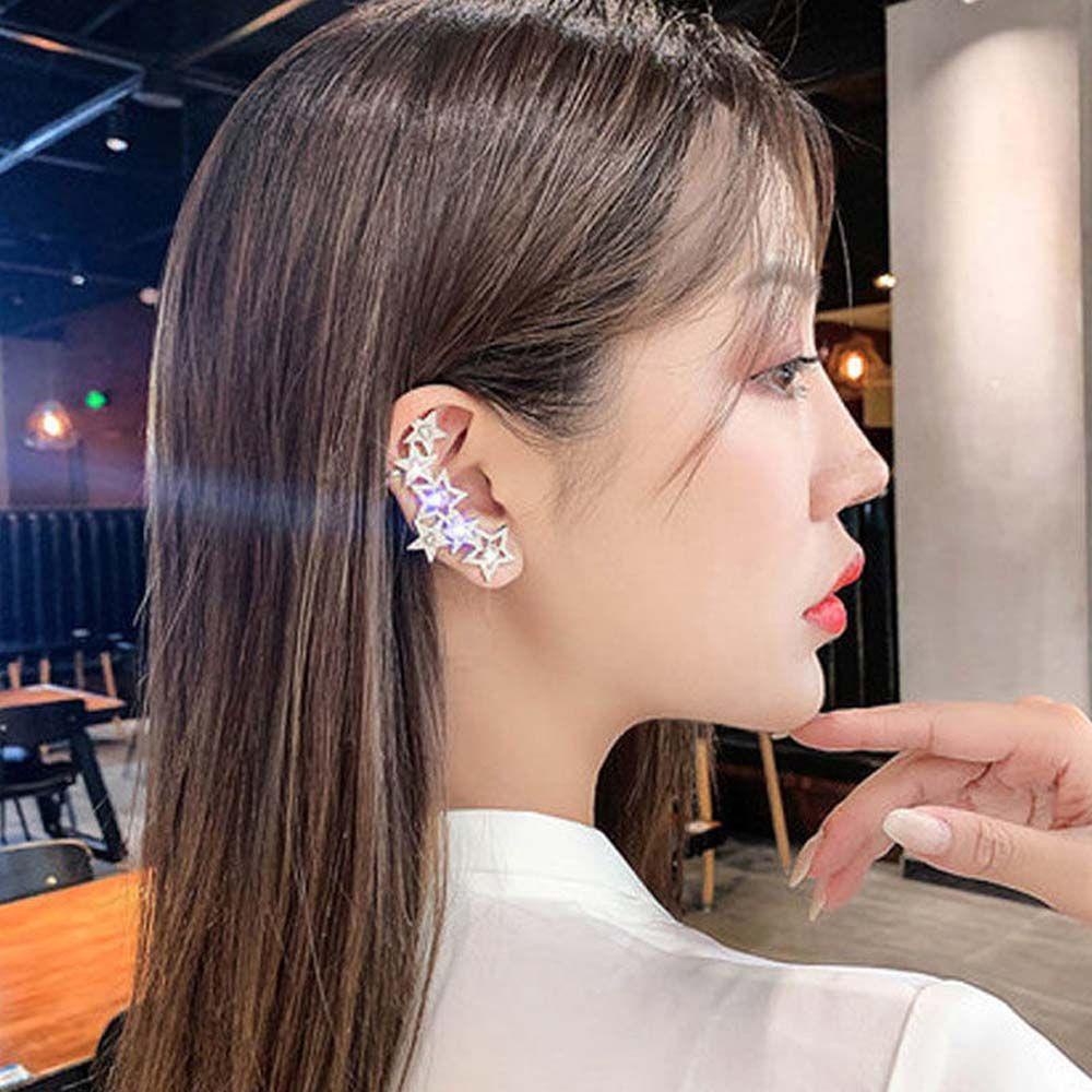 Khuyên Tai Dạng Móc Hình Ngôi Sao Sang Trọng Phong Cách Hàn Quốc|Bông Tai Dạng Móc Thiết Kế Độc Đáo Thời Trang