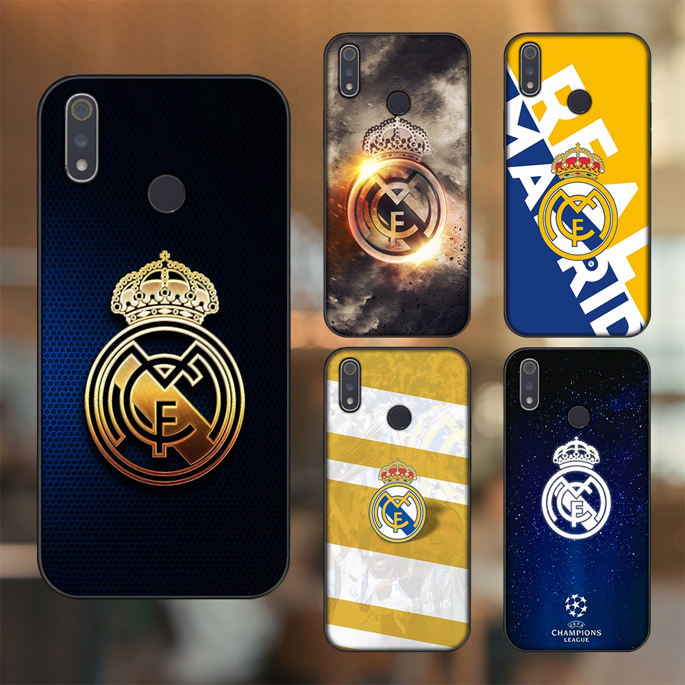 Ốp lưng Realme 3, 3 Pro viền đen in hình Real Madrid