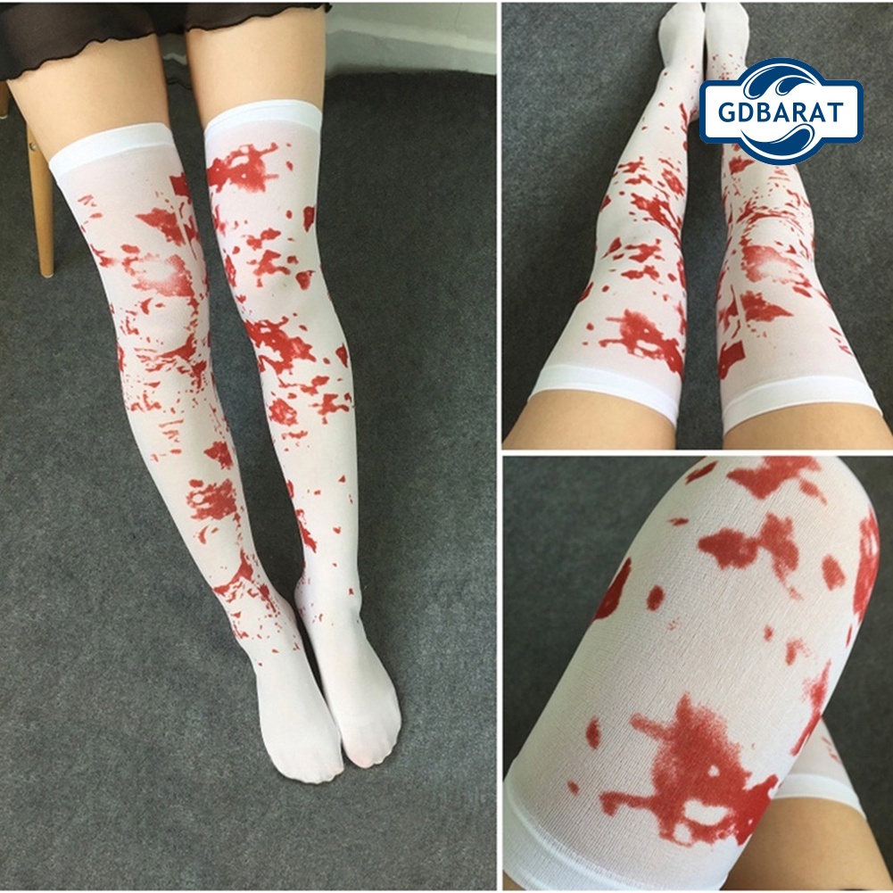 Vớ Dài Qua Gối In Máu Me Hóa Trang Halloween Cho Nữ