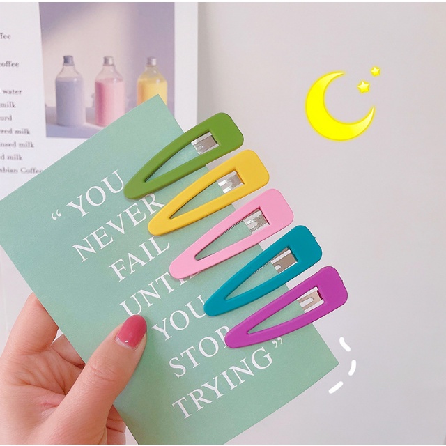 Kẹp tóc tam giác Hàn Quốc màu trơn   Clovershop68