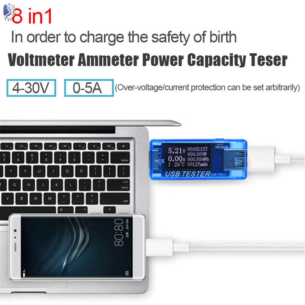 Thiết bị kiểm tra điện áp đa năng 8 trong 1 thiết kế dạng USB kỹ thuật số