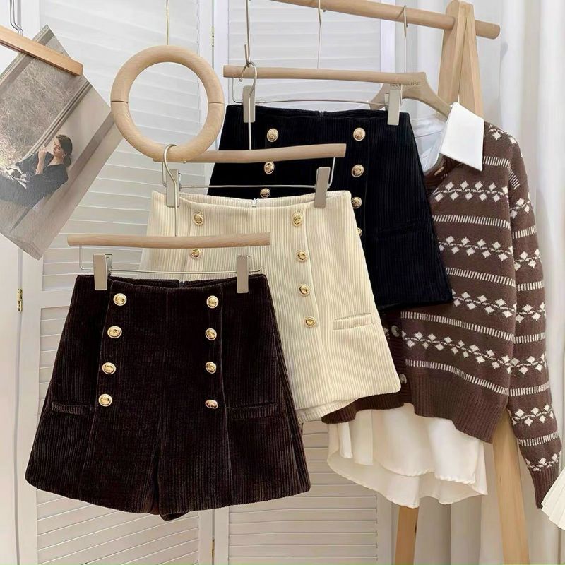 Quần sooc nhung gân Quảng châu nhiều khuy hàng đẹp