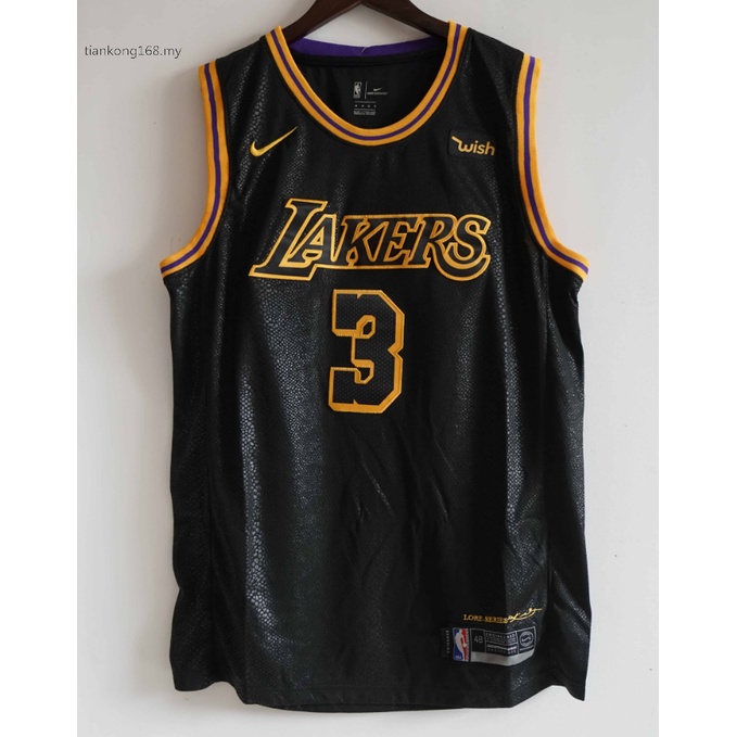 Áo Thun Bóng Rổ Thêu Họa Tiết Anthony Davis Màu Vàng Đen Thời Trang Năm 2021 Cho Nam