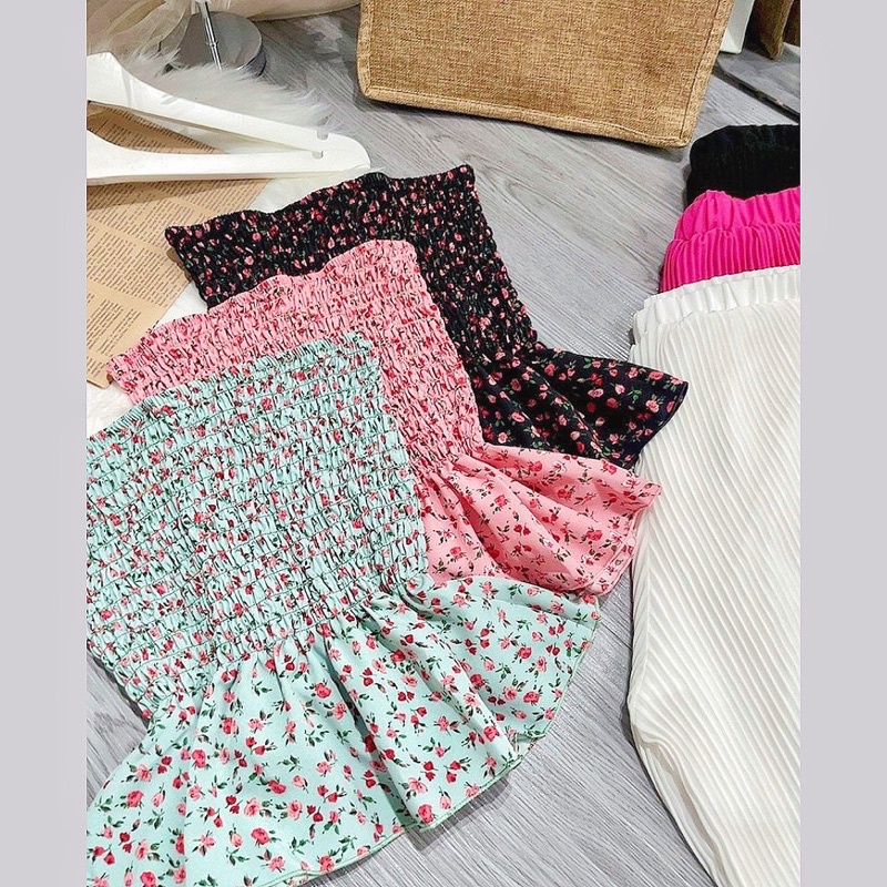 Set áo hoa bèo quần dập ly ống suông - freesize dưới 53kg - hình chụp thật - video chính chủ - carotshop