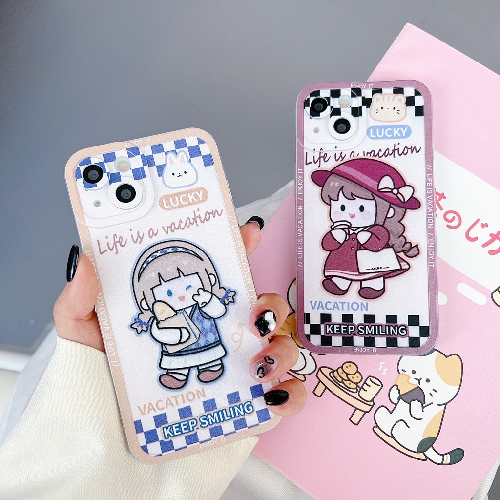 Ốp Điện Thoại Mềm In Hình Cô Gái Cho iPhone 14 13 12 11 Pro Max XS Max XR 6 6s 7 8 Plus SE