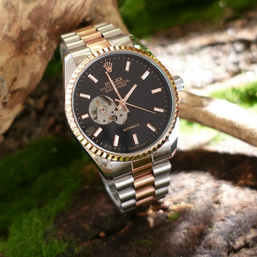 Đồng Hồ Rolex máy cơ thép nhật, mẫu viền băm,dòng cơ Automatic size 40mm - bảo hành 24 tháng.