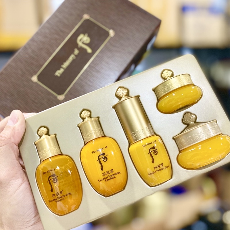 CHUẨN AUTH - BỘ KIT DƯỠNG DA CĂNG MƯỢT GIẢM LÃO HOÁ WHOO VÀNG 5 MÓN