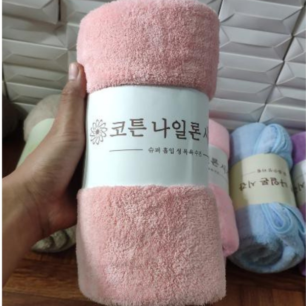 Khăn tắm hàn quốc, Khăn tắm lông cừu hàn quốc cao cấp 70x140 cm chất bông siêu mềm mịn thấm nước cực nhanh