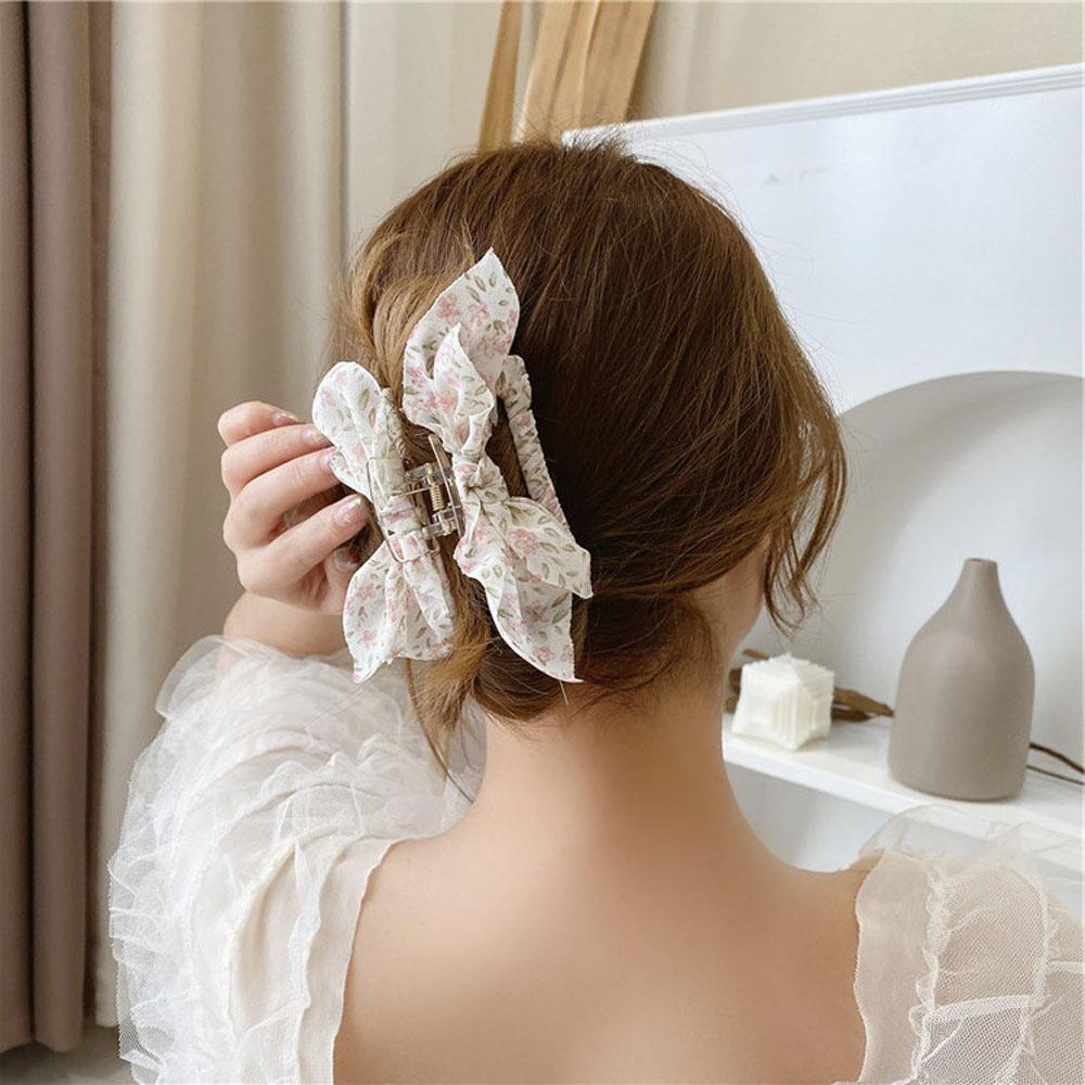 FORBETTER Kẹp Tóc Hoa Bằng Nhựa Acrylic Màu Đen / Hồng / Vàng / Tím Cho Nữ