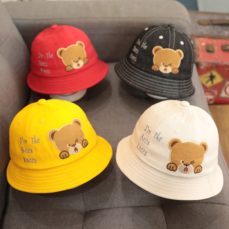 Mũ Bucket Mỏng Hình Gấu Dễ Thương Xinh Xắn Dành Cho Trẻ Em