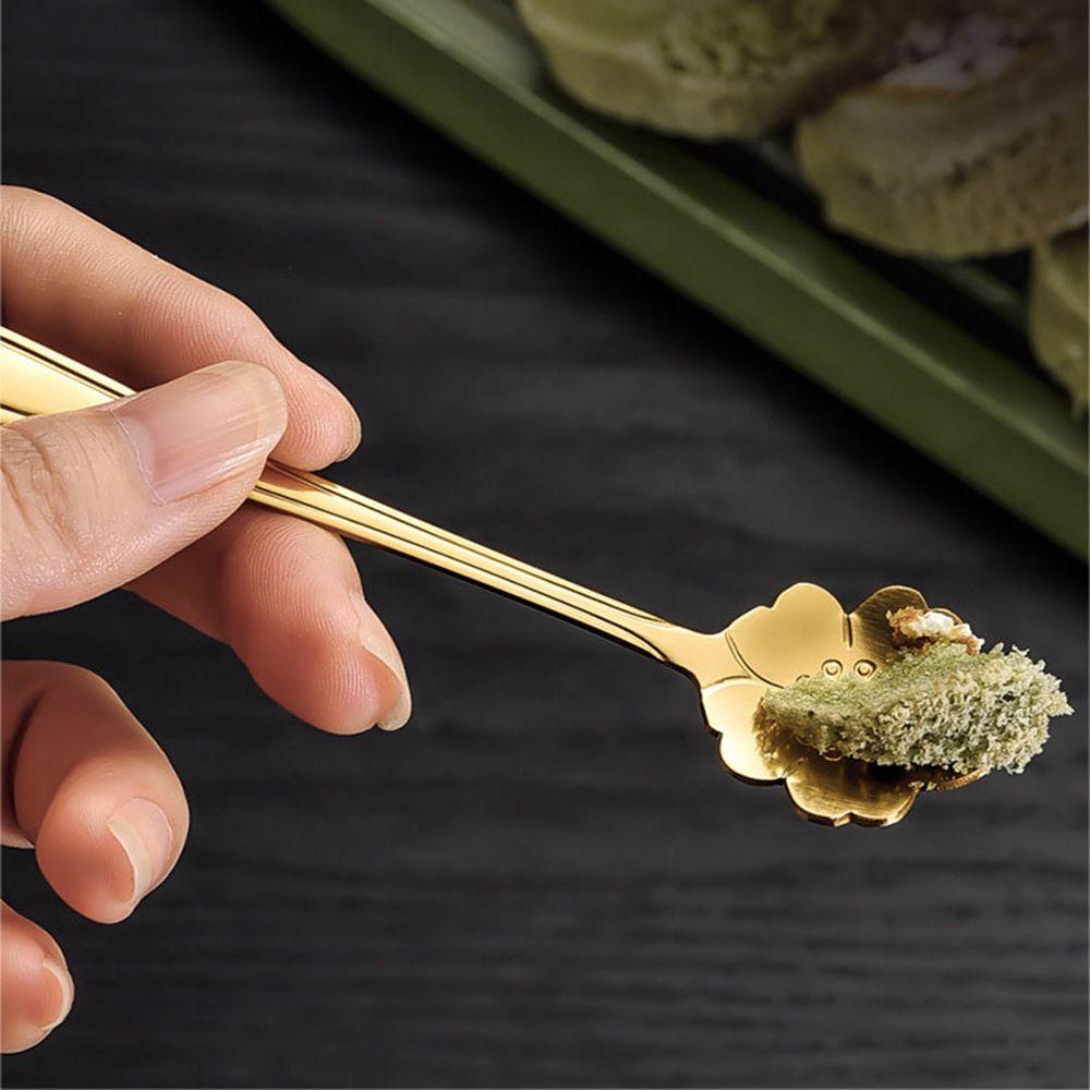 Muỗng Uống Trà Cà Phê Tiện Dụng|Cây Kem Hoa Anh Đào Đế Phẳng