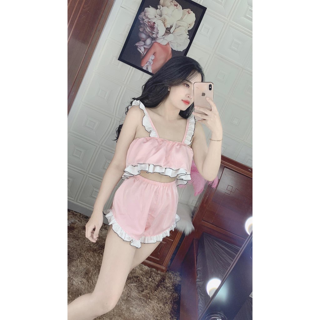 Đồ ngủ sexy nữ - Đồ sexy nữ lụa satin gợi cảm Freesize dưới 60kg | BigBuy360 - bigbuy360.vn