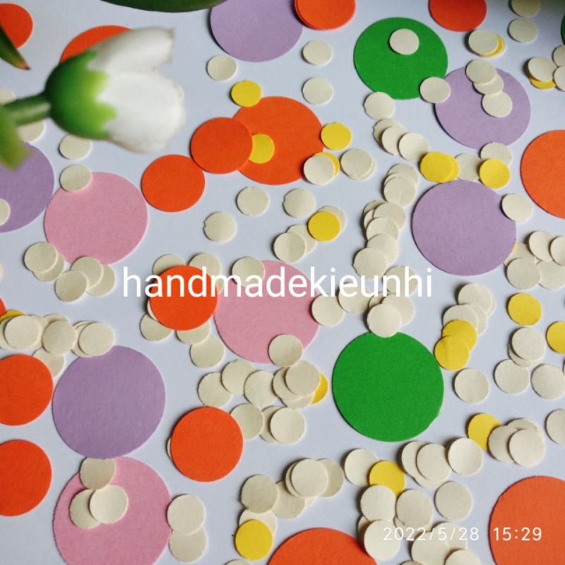 60 - 100 - 150 HÌNH TRÒN bằng giấy màu cứng, 3 SIZE - hình trang trí mầm non, thủ công, handmade, giấy màu, thiệp, lì xì