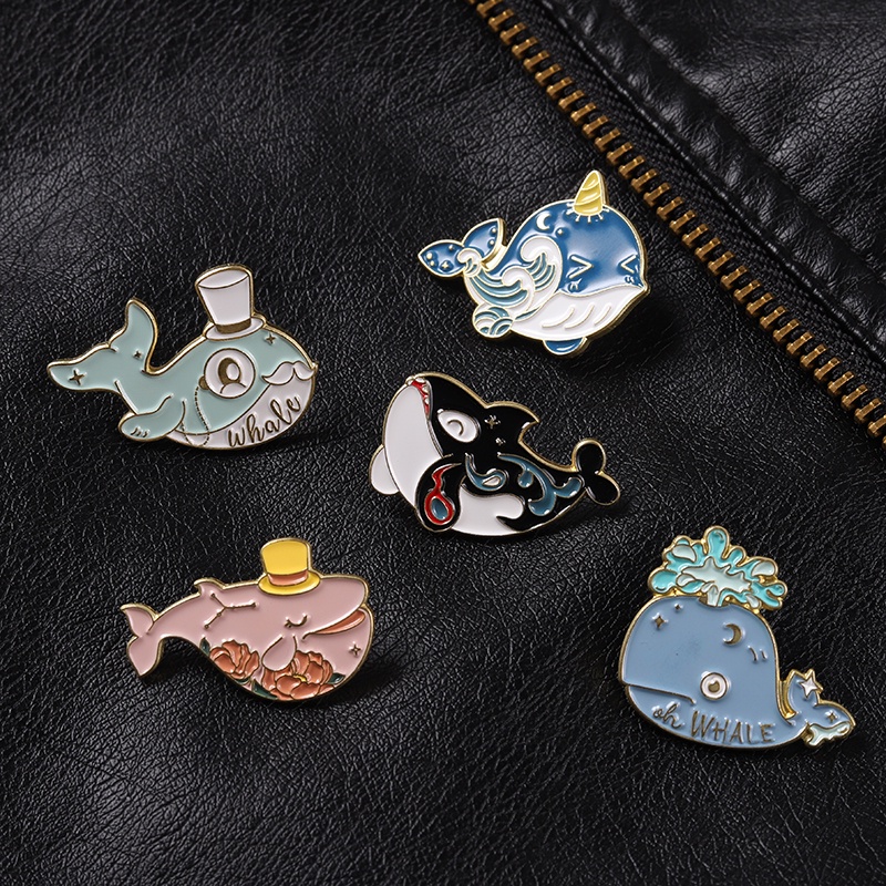 Ghim cài áo hình cá voi dễ thương cho nữ