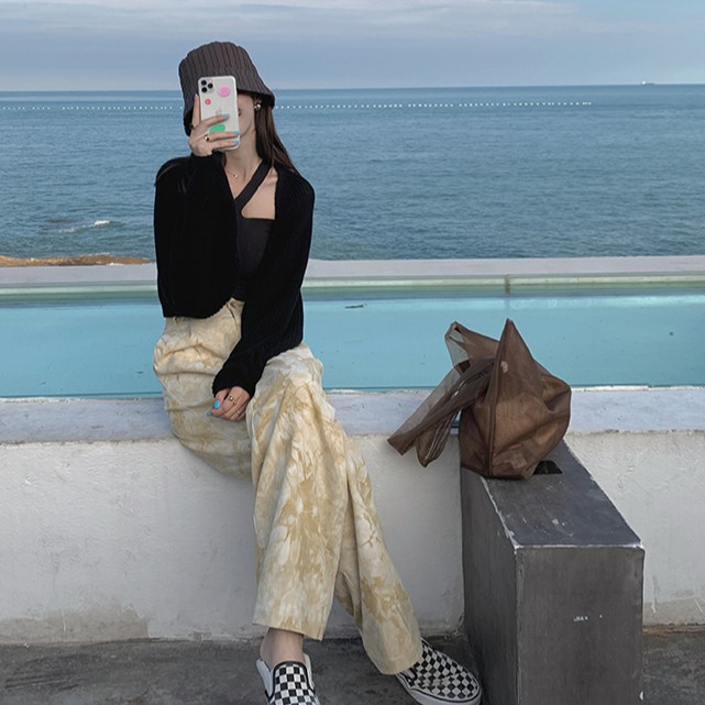 Xiaozhainv Áo khoác dệt kim dài tay dáng rộng kiểu Hàn Quốc xinh xắn dễ thương dành cho nữ