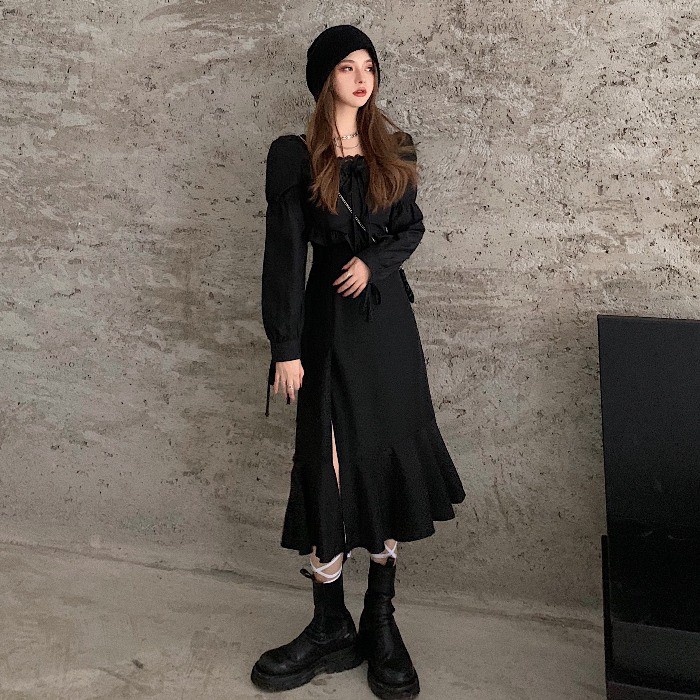 (Order) Đầm ulzzang dáng dài xẻ tà order Quảng Châu | BigBuy360 - bigbuy360.vn