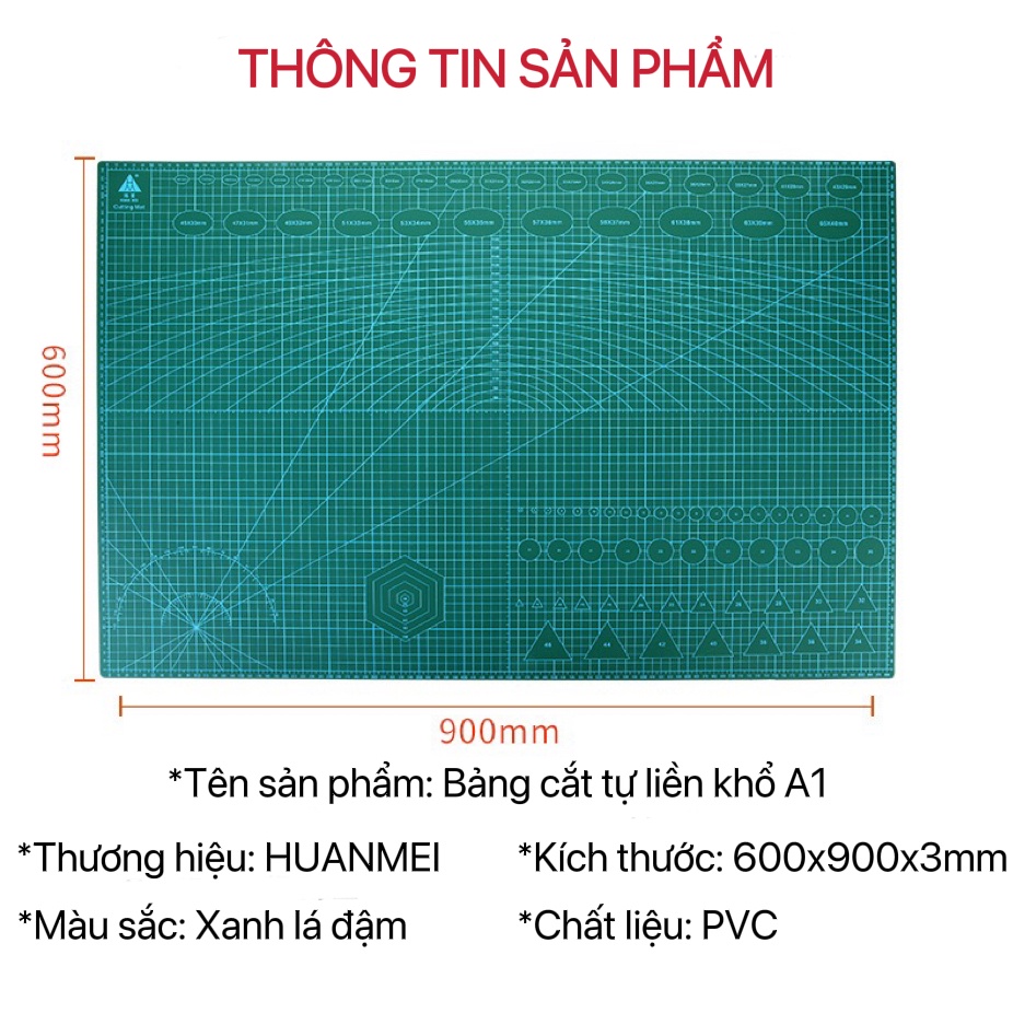 Chuyên sỉ Bảng kê cắt tự liền A1 DIY Cutting Mat thủ công kê vải tấm cao su dẻo bảo vệ mặt bàn