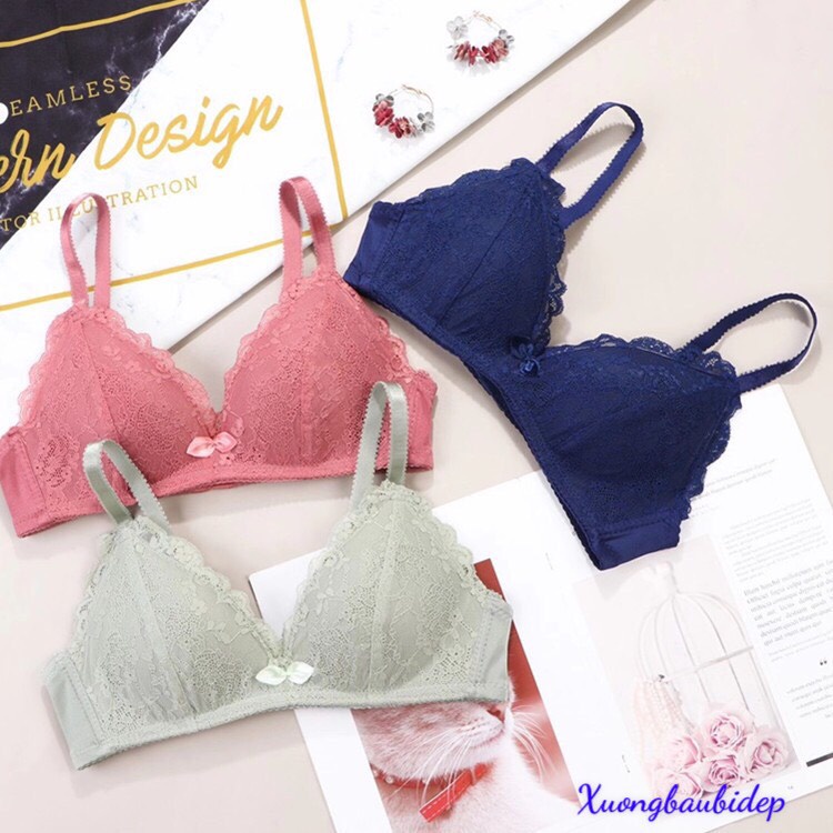 Áo Lót Nữ - Áo Ngực Không Gọng Phối Ren Hoa Có Đệm Lót Siêu Nâng Ngực (THANH LÝ) ALTL01