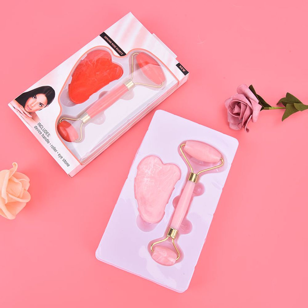 [Hàng mới về] Bộ con lăn và bảng guasha mát xa da mặt hai đầu giúp thư giãn và loại bỏ nếp nhăn hiệu quả