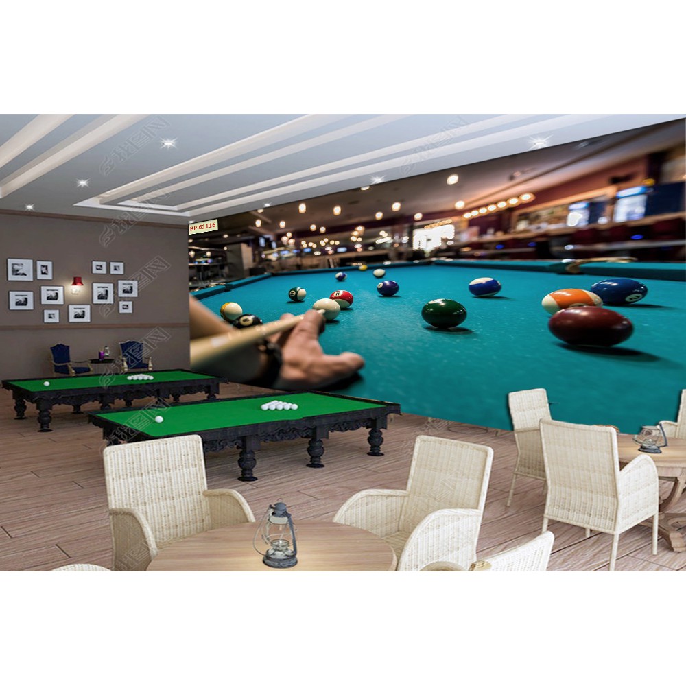 Tranh lụa 3d trang trí quán Bi-a Kích Thước 1,5m x 2m Bi-a 3