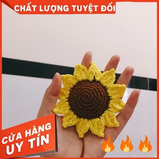 Móc khoá hoa hướng dương bằng len - móc khoá handmade