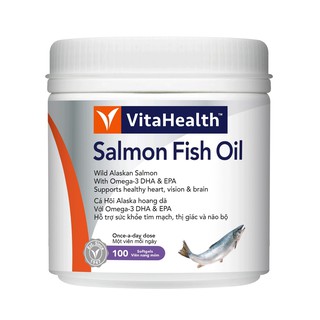Thực Phẩm Chức Năng Viên Uống Dầu Cá Hồi Vitahealth Wild Pacific Salmon Oil - Hộp 100 Viên
