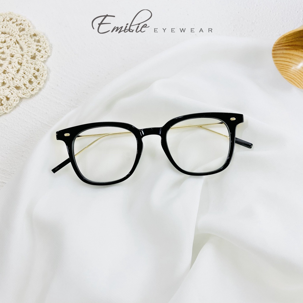 Gọng kính nhựa vuông nam nữ càng tăm mảnh nhẹ Emilie eyewear phụ kiện thời trang KB202