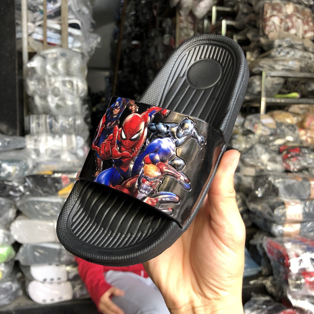 Dép lê trẻ em bé trai siêu nhân người nhện siêu anh hùng marvel xốp siêu nhẹ 1002 size 24-35