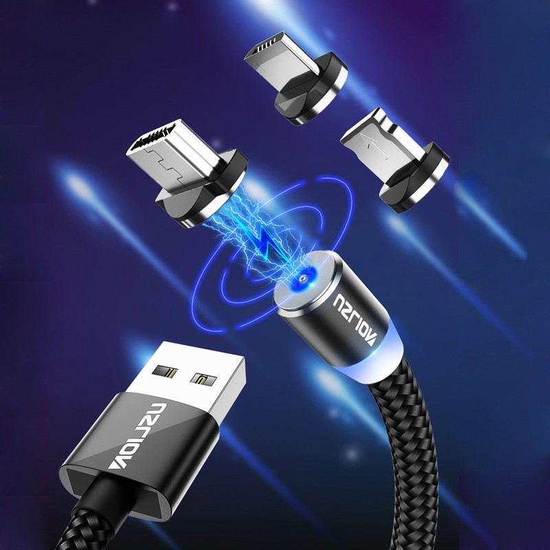 Cáp sạc nhanh nam châm 2M cho iPhone điện thoại Android