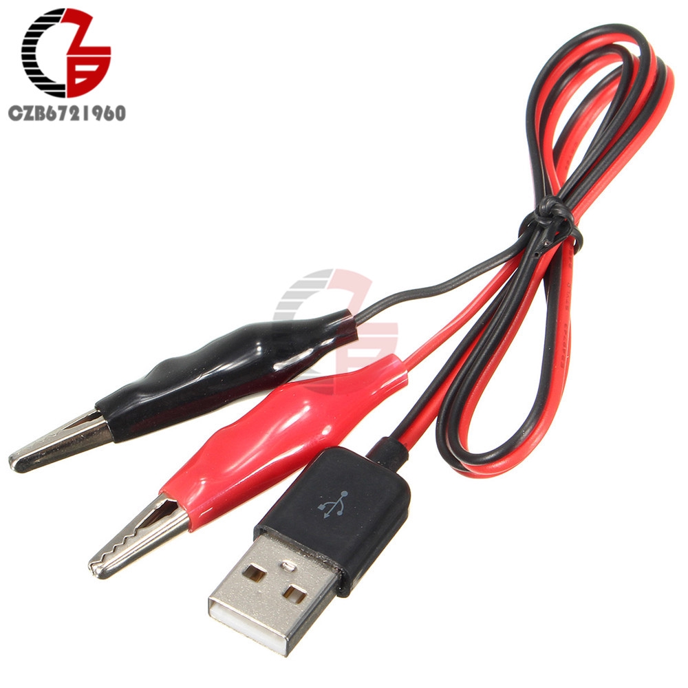 Dây thử điện có đầu kẹp cá sấu với đầu cắm USB 60cm | BigBuy360 - bigbuy360.vn