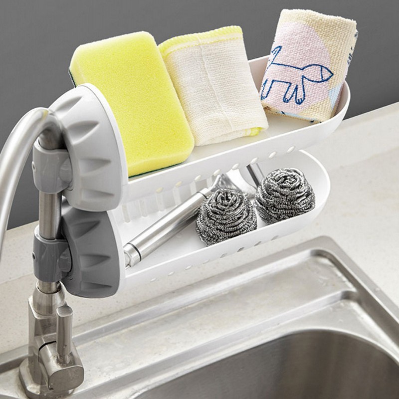 1 Giá Đựng Xà Phòng / Mút Rửa Chén Gắn Bồn Rửa Không Cần Khoan Lỗ Cho Nhà Bếp