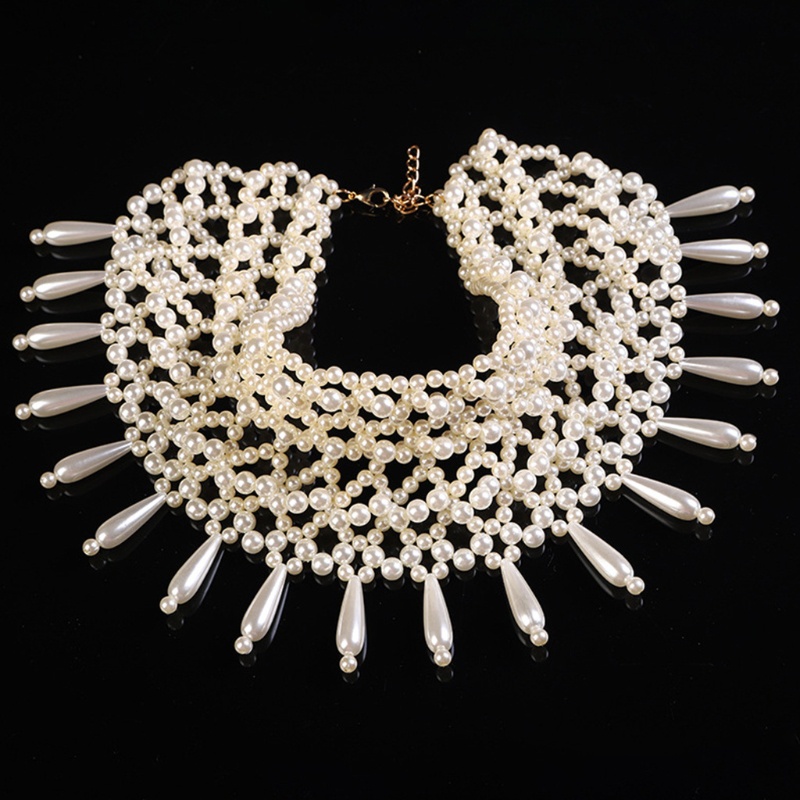 Vòng Cổ Choker Đính Hạt Ngọc Trai Hình Giọt Nước
