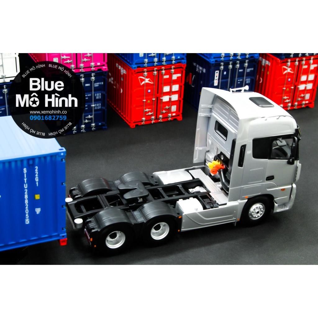 Blue mô hình | Xe mô hình container xe đầu kéo Foton Truck 1:24