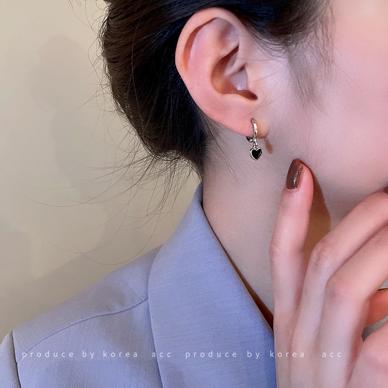 Set 6 bông tai 17KM hình trái tim phong cách cổ điển