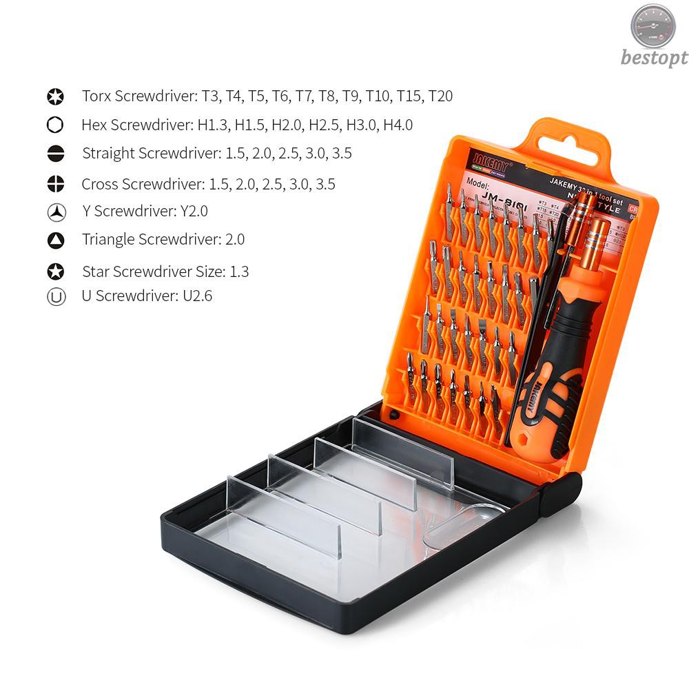 B&O JAKEMY 33 in 1 Screwdriver Set Precision Magnetic Screw-driver Bits Screw Driver Multi-functional Repair Tool Kit Electronic Maintenance for iPhone Mobile Phone Tablets Watch PC Laptop Digital Camera JM8101