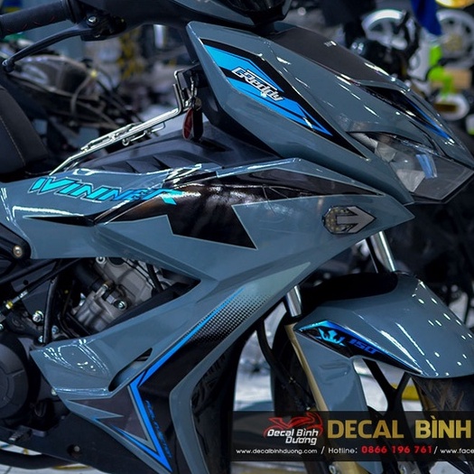 Tem Trùm Winner X Xanh Xi Măng - Phối Rời Chrome