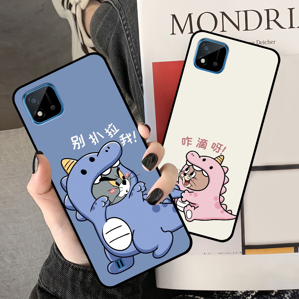Ốp Realme C11 2020/2021 / C12 / C15 / C20  in hình cặp đôi doremon, hổ, khủng long dễ thương