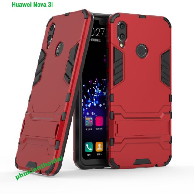 Ốp lưng Huawei Nova 3i chống sốc Iron Man cao cấp giá đỡ xem phim