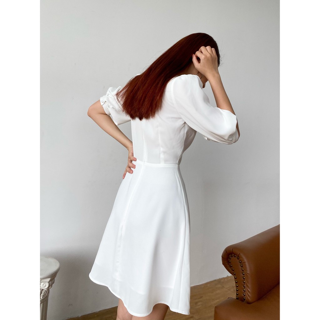 Đầm Chéo Ngực Phối Ren Tròn EDINI - D1049 - D1385 | BigBuy360 - bigbuy360.vn